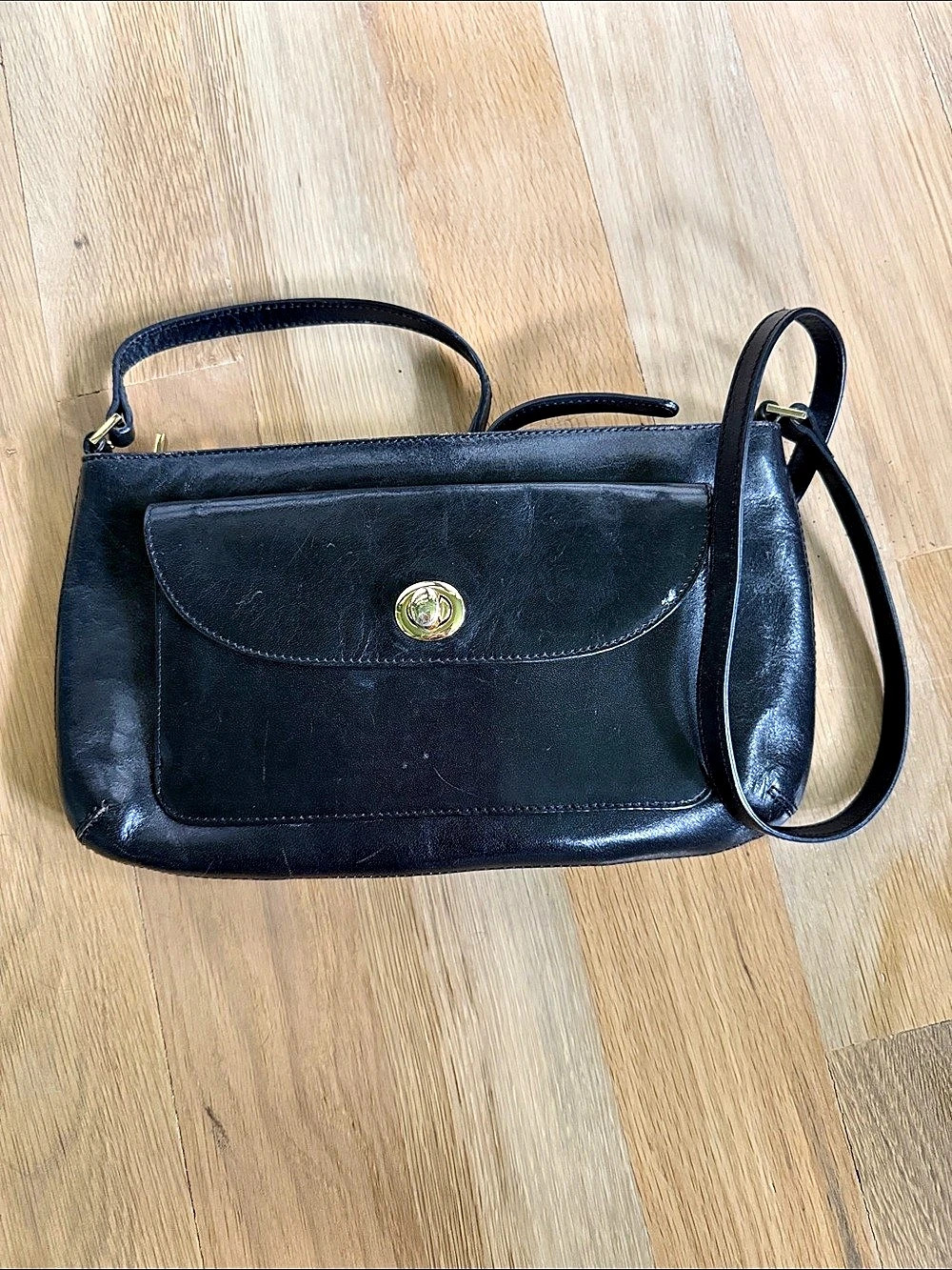 Hobo Black Leather Crossbody Bag